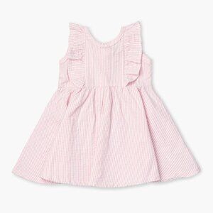 Monica + Andy Seersucker Garden Party Dress - Pink Seersucker - 2T